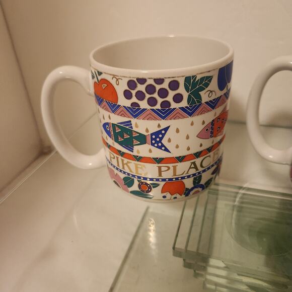 Seattle Pike Place Set of 2 Coffee Cups - Picture 2 of 5